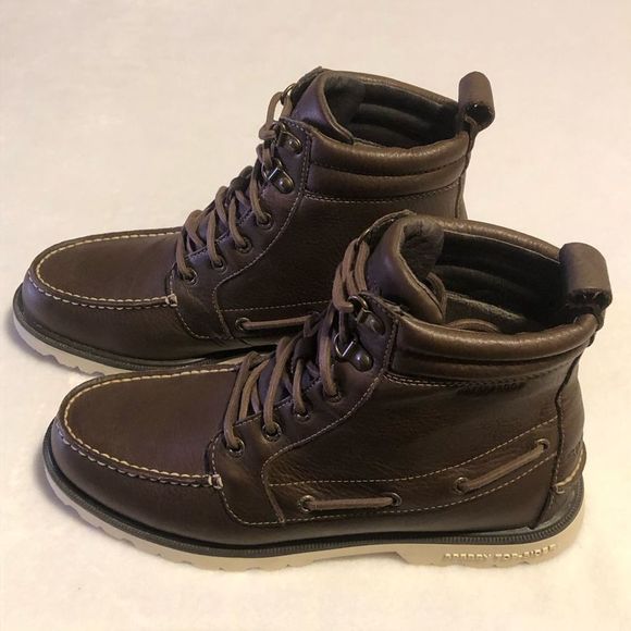 Sperry Top-Sider Bushwick Mens Dark Brown Leather Boots • Sz 9.5 - Picture 3 of 8